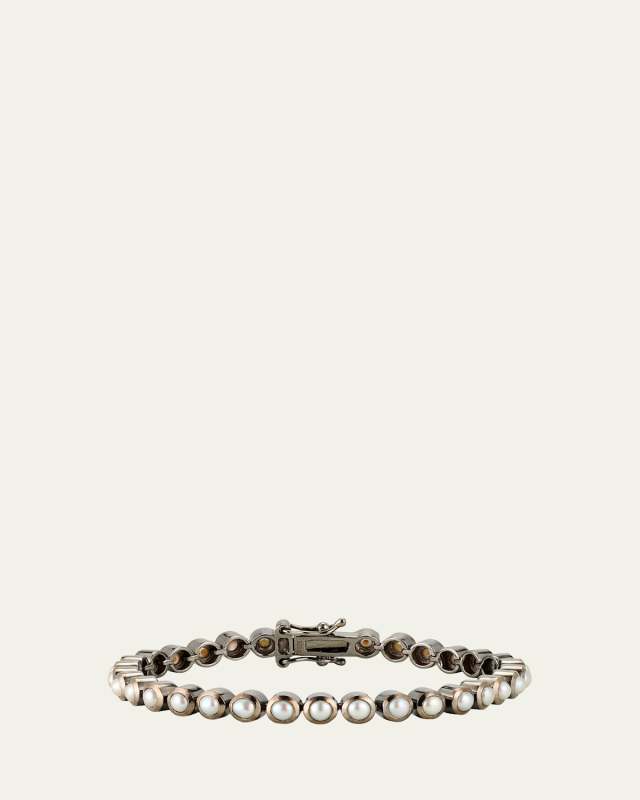 Dot Pearl Cabochon Tennis Bracelet